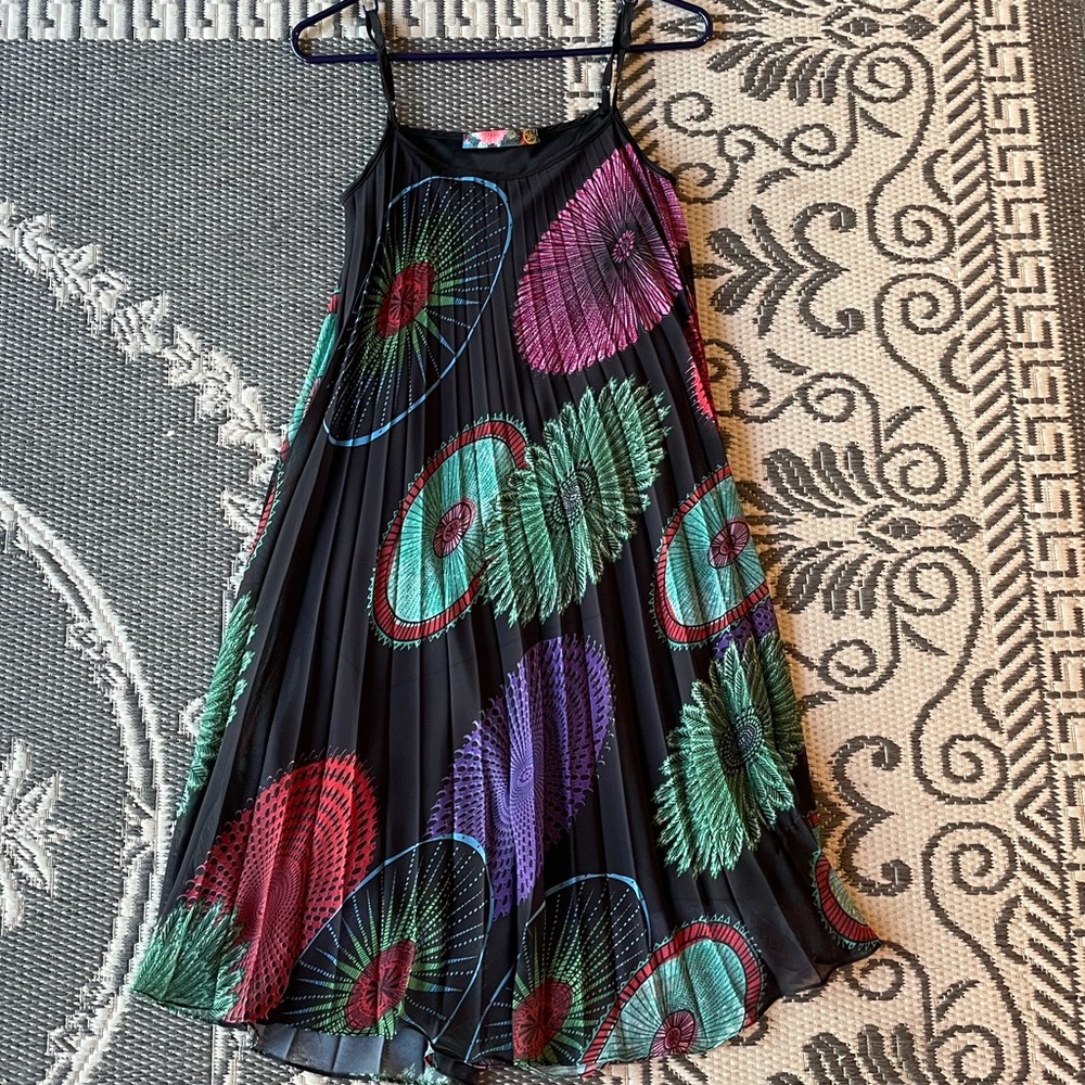Desigual Rainbow Dress Pleated